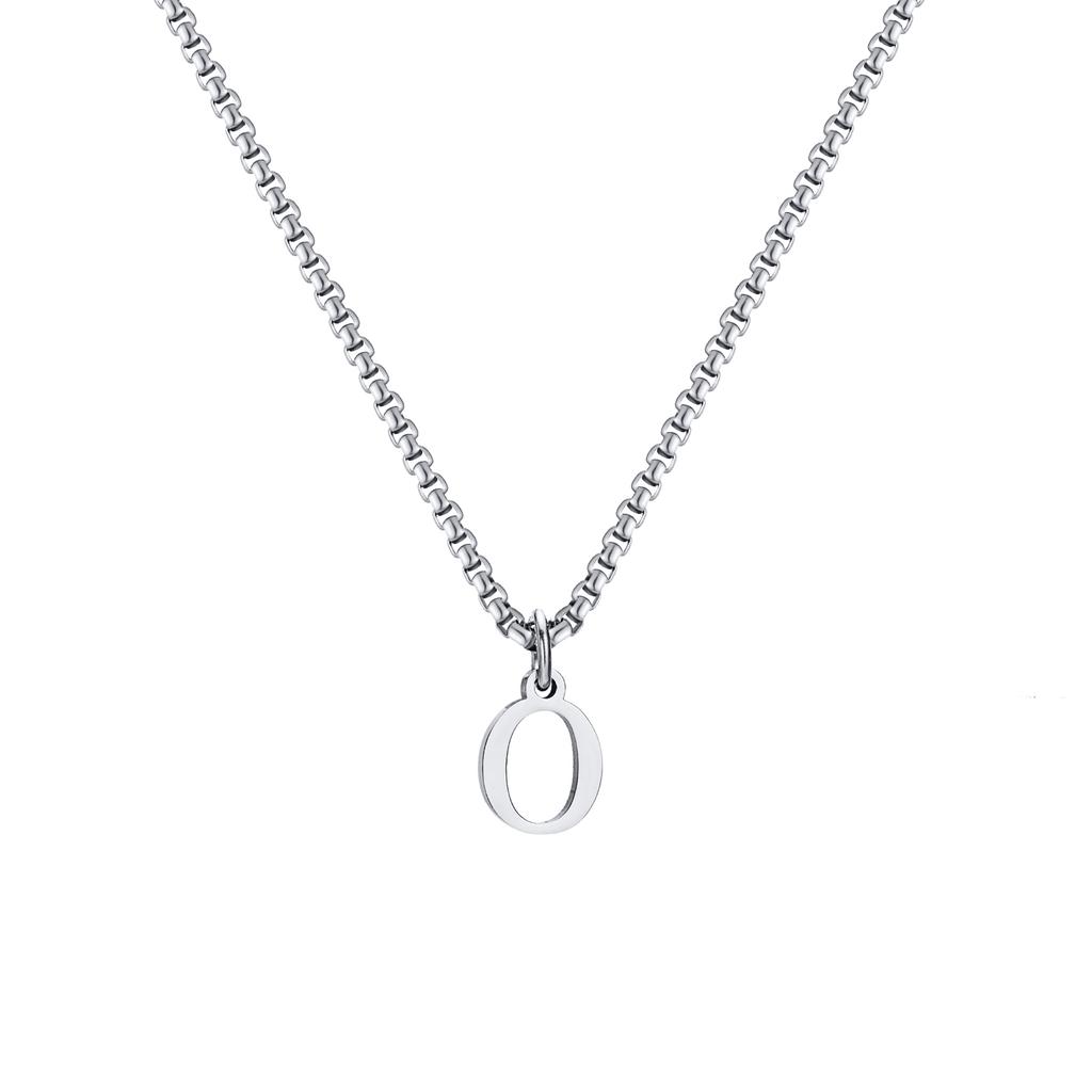 Fashion Letters A-Z Pendant Necklace for Men Women, Stainless Steel English Alphabe Chain Necklace,Fashion Punk Jewelry Men Gift