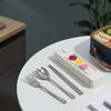 304 Stainless Steel Cutlery DIY Puzzle Box Spoons and Forks Chopsticks Set with Organizer Travel School Tableware
