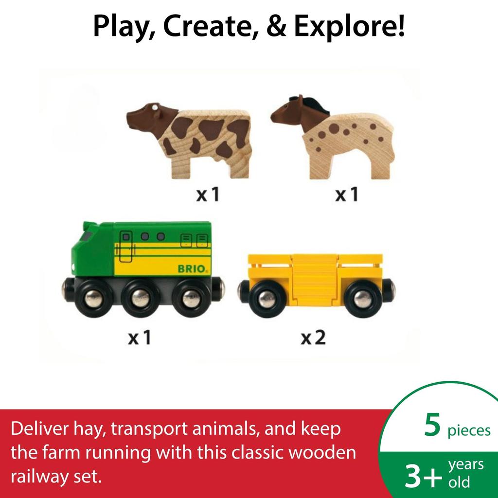 BRIO Farm Train 33404 Wooden Electric Gift (Ages 3+) [Toy, Toy, Train, Locomotive, Vehicle, Vehicle, (Birthday/Christmas)]