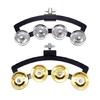 Drum Set Tambourine with Single Row Bells Rhythm Tech Tambourine Half Moon Hand Bells Rattle Percussion Accessories