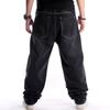 Nowa moda jesienna męskie dżinsy Hip-Hop Rock Baggy fajne długie spodnie jeansowe dla mężczyzn Plus rozmiar