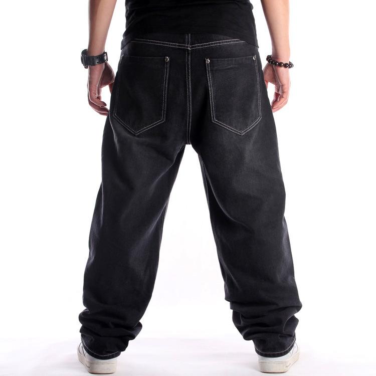 Nowa moda jesienna męskie dżinsy Hip-Hop Rock Baggy fajne długie spodnie jeansowe dla mężczyzn Plus rozmiar