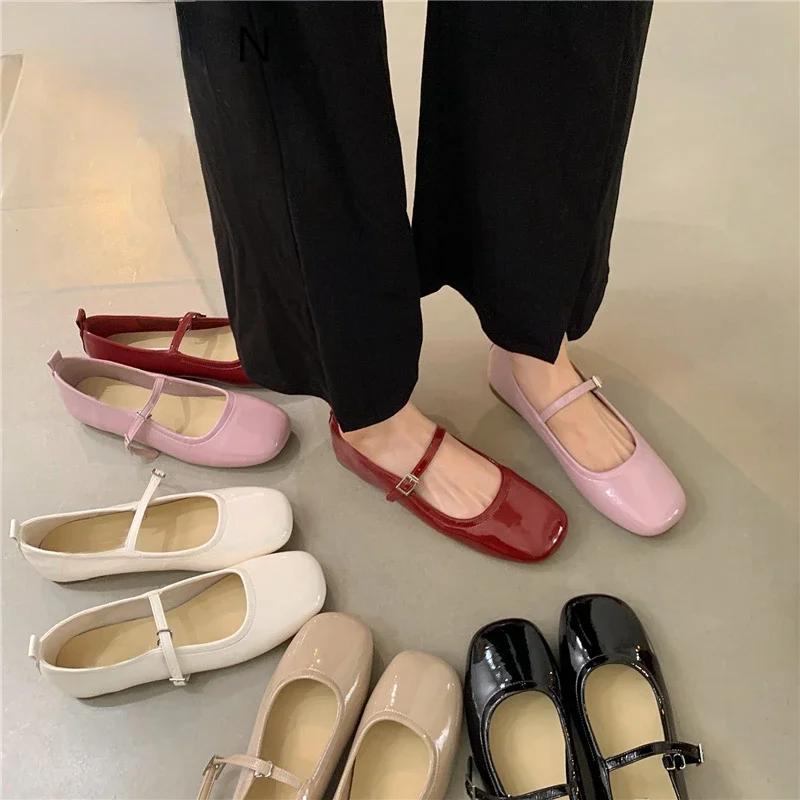 Fashion 2025Spring Summer Mary Jane Shoes Women Soft Sole Casual Outdoor Dress Ballet Shoe Round Toe Shallow Flats Zapatos De Mujer