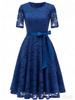 Spring-Summer Lace Slim Fit Bowknot Formal Dress