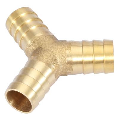 Brass Y 3Way Hose Barbed Connector Joiner Fitting Air Water Gas OD (16mm,1pcs)