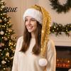 Sparkly Xmas Cap with Sequin Adults Thicken Hat for Christmas Santa Soft Velvet Shiny Holiday