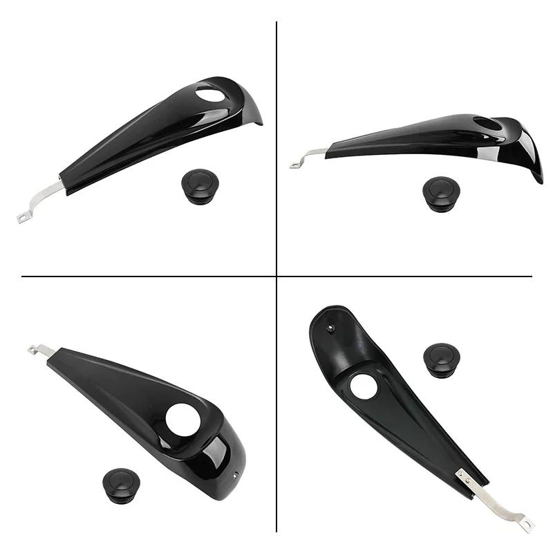 Gloss Black Motorcycle Smooth Dash Fuel Console Panel Gas Tank Cap Cover For Harley Touring Electra Glide Street FLHT FLHX 08-UP