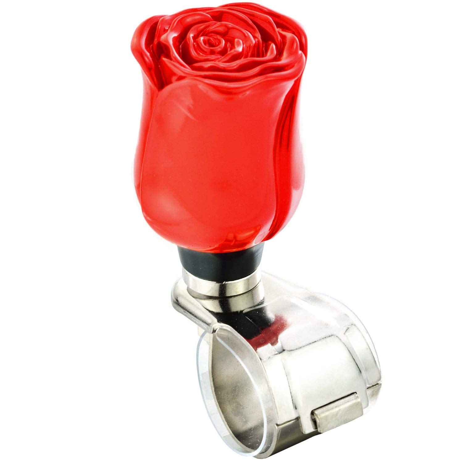 

Lunsom Rose Steering Wheel Resin Flower Handle Car Control Turning Aid Universal Car Spinner, Spinner, Helper, (Red)
