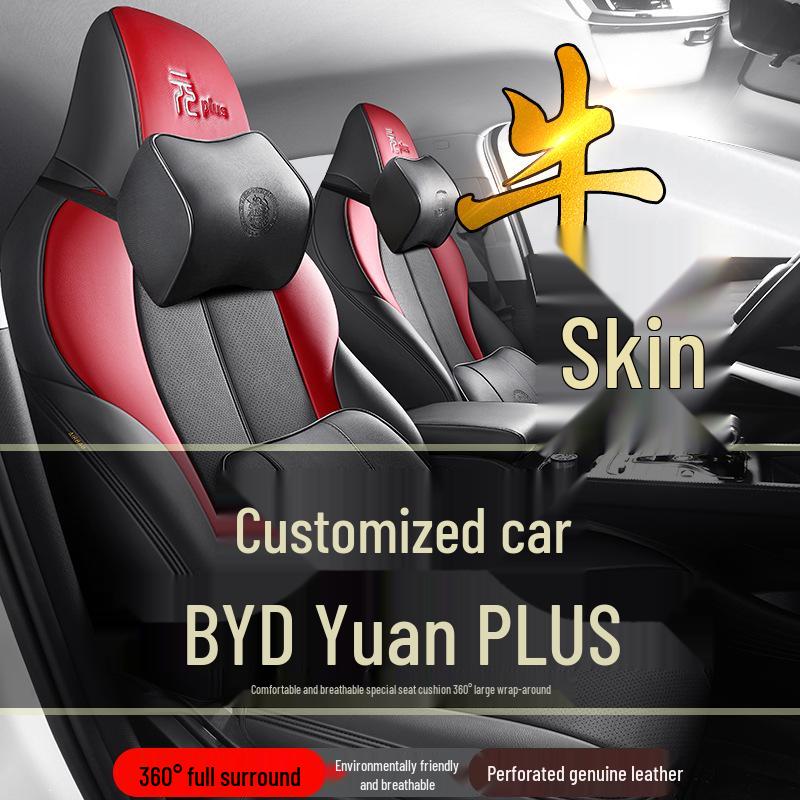 BYD Yuan Plus All-Season Leather Car Seat Covers, Full Wrap for Five Seats