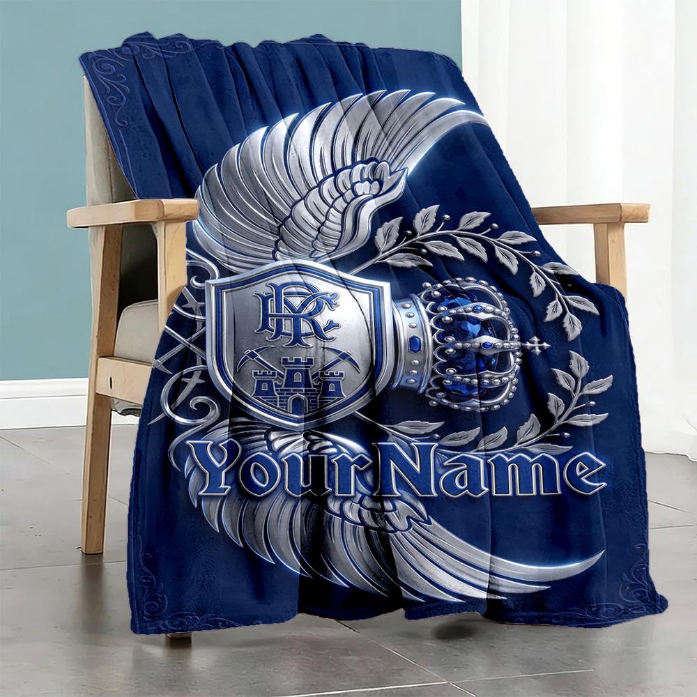 Team Club 2 Personalized Text Blanket Gift Personalized Blanket Warmthful Decor Great for Living Room Office Chair Livingroom Seaside