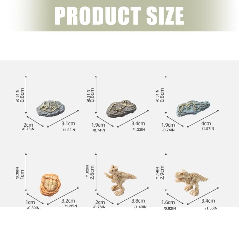 Miniature Resin Fossils Dinosaur Statue Model Mini Dinosaur Fossils Moss Landscape Ornament Educational Toy Figures