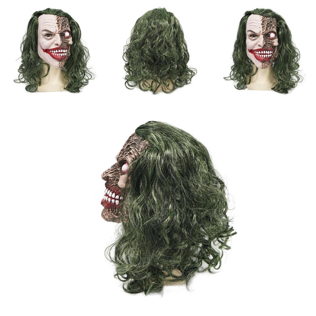 Latex Joker Head Mask With Large Eyes For Halloween Costume And Pranks