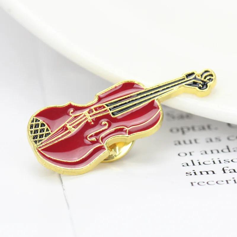Retro Kreativ Trendig Gitarre Violine Klavier Instrument Emaille Anstecknadeln Rucksack Revers Abzeichen Broschen Schmuck Geschenk für Musikliebhaber