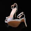 Fashion 2025New Style Rhinestone Sequined Peep Toe Women Gladiator Sandals Summer Elegant High Heels Crystal Wedding Banquet Bridal Shoe