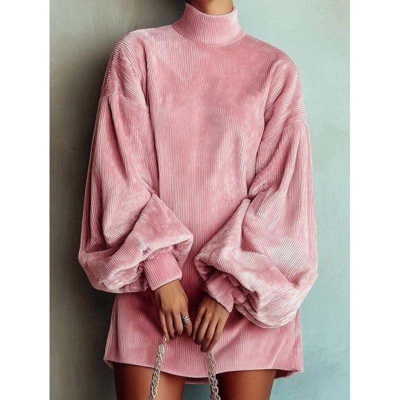 Women S Loose Long Sleeve Lantern Sleeve A Line Dress