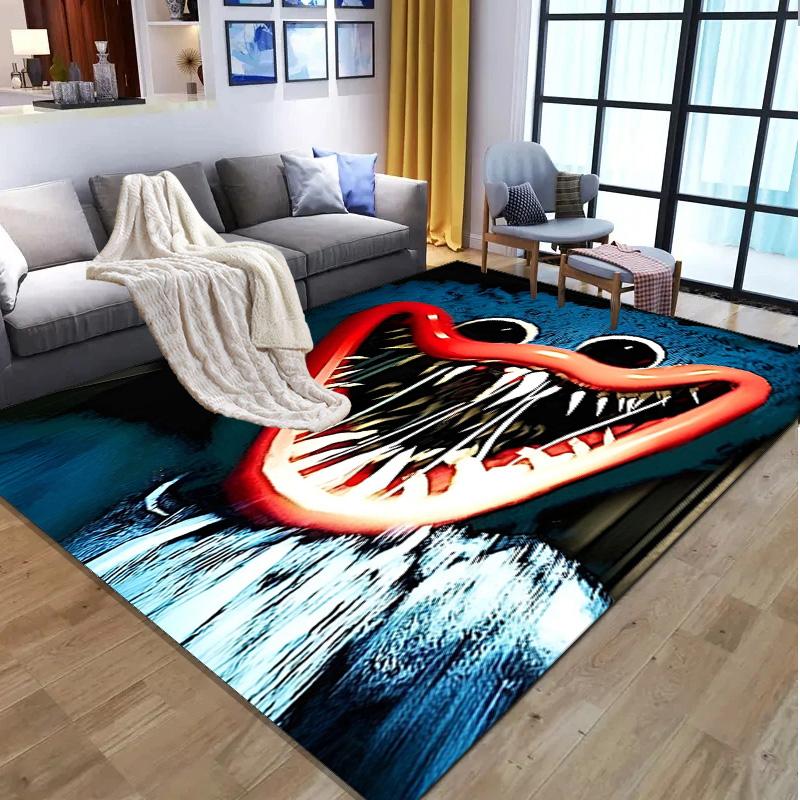 Huggy Wuggy Pattern Rug, Indoor/Outdoor Mat, for Picnic, Gameroom, Bedroom, Office, Living Room, Home Decor Carpet, Birthday Gift