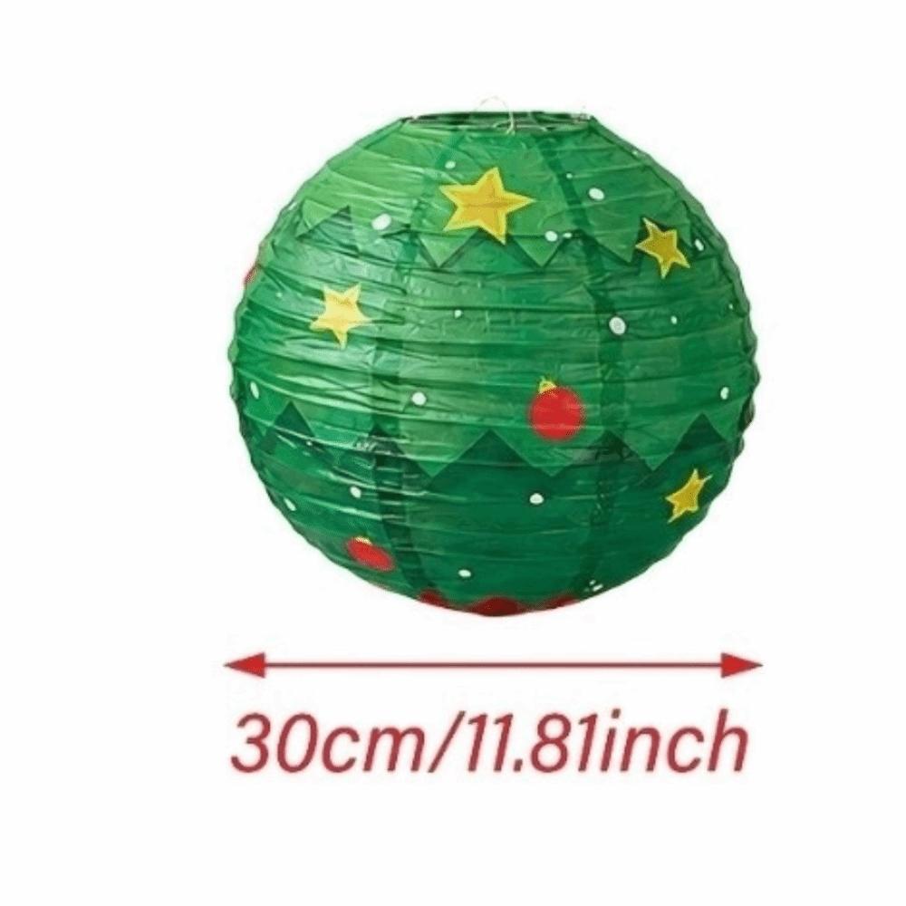 6 pcs DIY Christmas Paper Lantern Santa Claus Festival Lanterns Folding Lantern Ball Lantern Decor
