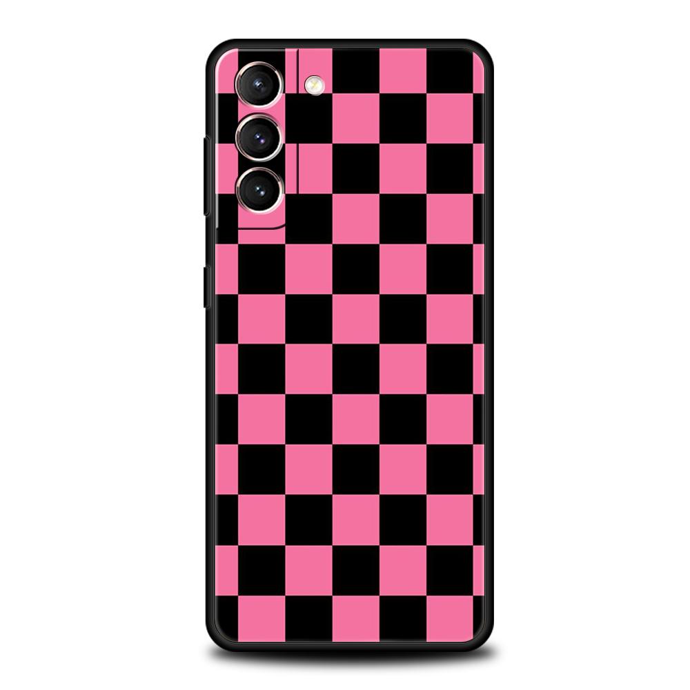 Custodia per telefono a quadri a scacchi per Samsung Galaxy S24 S23 Ultra S22 S21 S20 FE 5G S10 S10E S9 Plus S8 Cover morbida in silicone