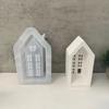 3D Casa Castiçal Silicone Molde DIYs Cimento Gesso Argila Castiçal Resina Ornamentos Moldes Decorações Para Casa