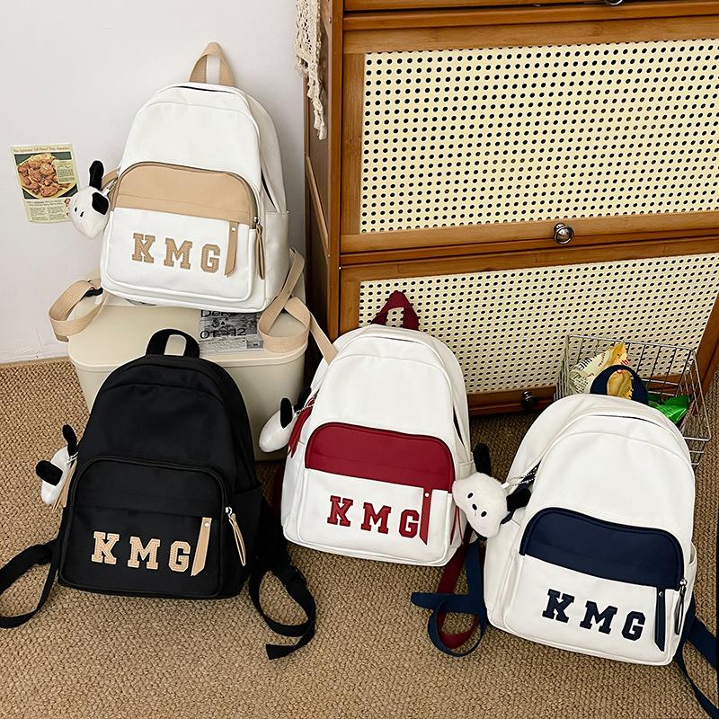 Student schoolbag large-capacity color matching soft girl heart leisure backpack outdoor lightweight alphabet printing travel bag