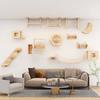 Wall Mounted Wooden Cat Shelves Jumping Furniture Cat Climbing Tree Scratching Post Hammock Stairs Playing Climbing Frame