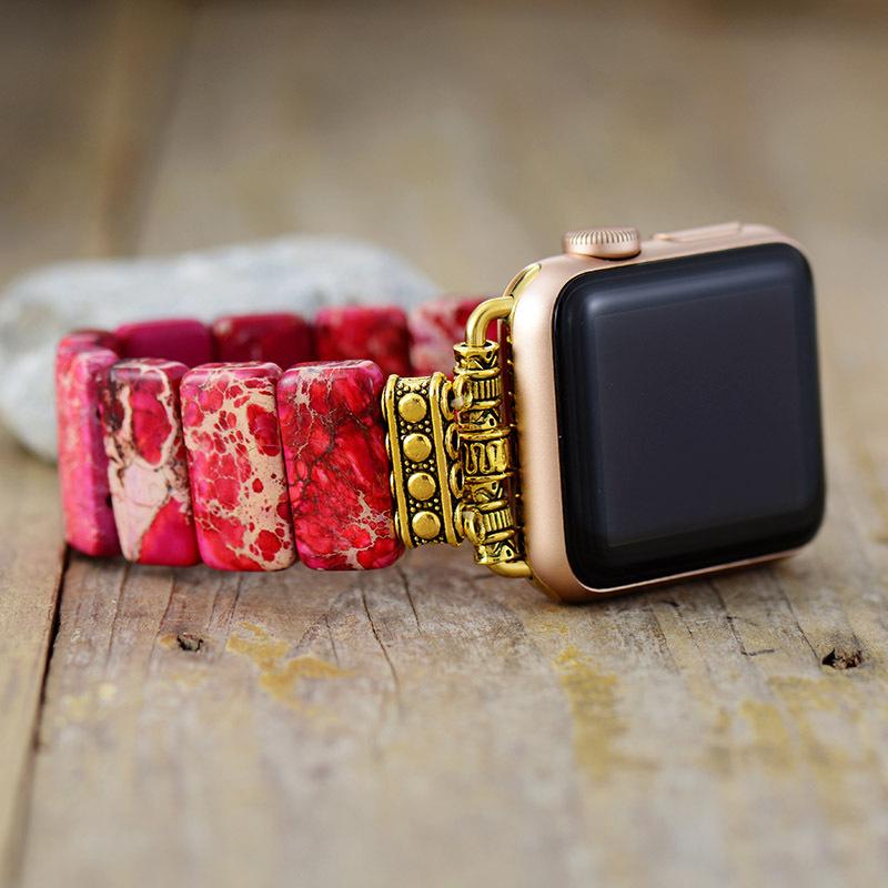 Роскошный e-commerce новый императорский камень эластичный браслет на руку Apple watch с браслетом умный браслет ювелирное изделие браслет ювелирное изделие