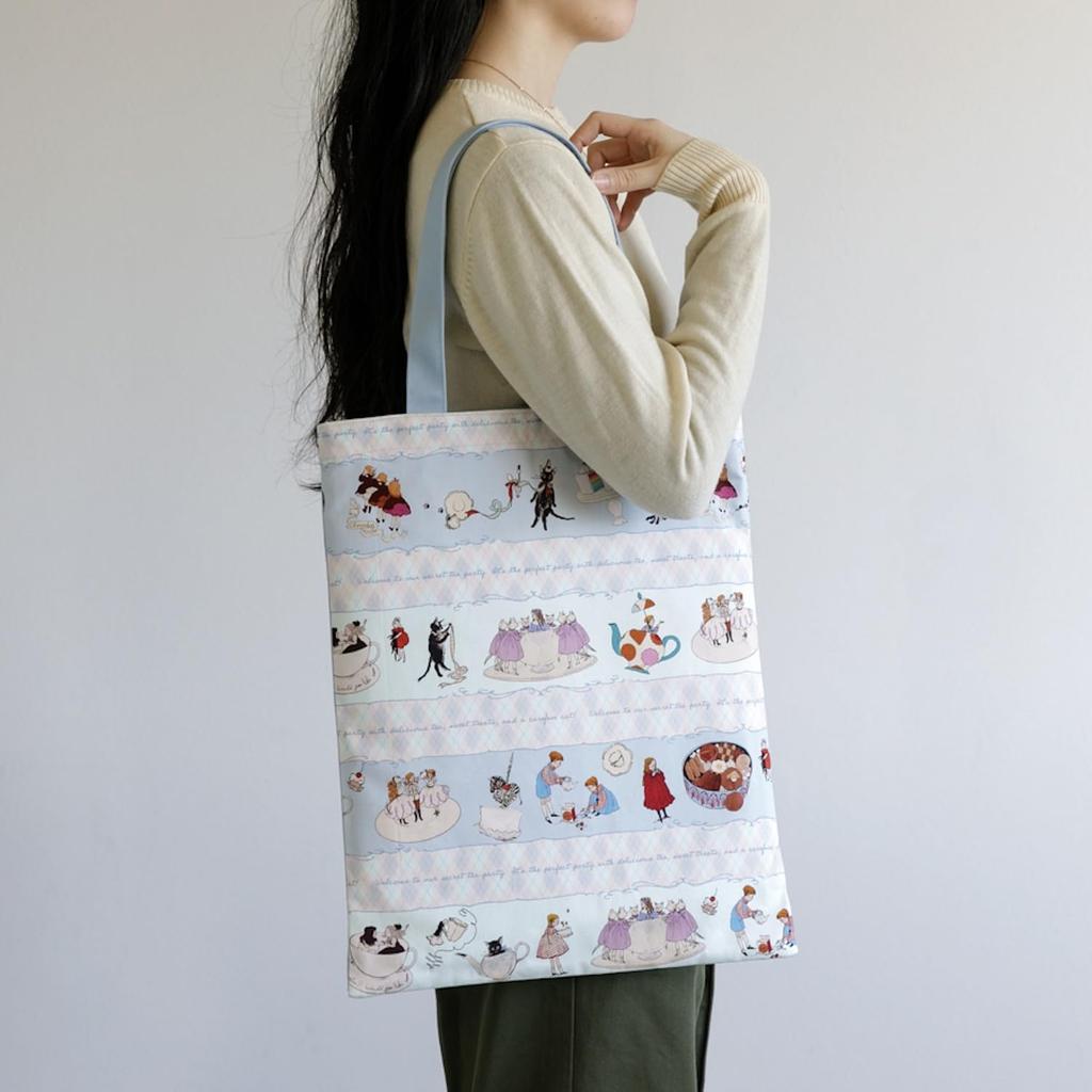 Tote Bag Secret Tea Party SKRF0614 Made In Japan Completed Fabric Bag Cute Bag for Adults Goods Tote [Kurahashi Rei]