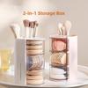 360-Degree Rotating Cosmetic Storage Box Dustproof Multi-Functional For Storing Brushes Sponges And Lipstick