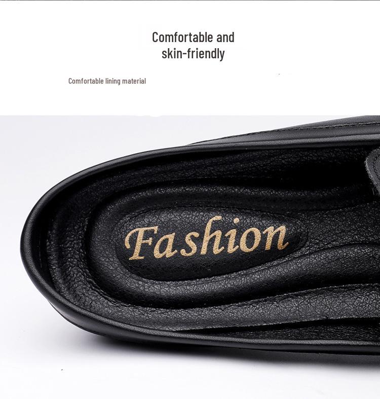 Men's Genuine Leather Breathable Closed-Toe Slip-On Driving Loafers, Size 46