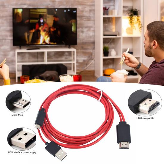 Micro USB 11pin Cable 1080 HD-Compatible To HDMI-compatible TV Adapter Cable Plug And