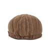 Vintage Striped Octagonal Cap Men's Autumn Winter Warm Beret Paintsman's Cap British Newsboy Cap