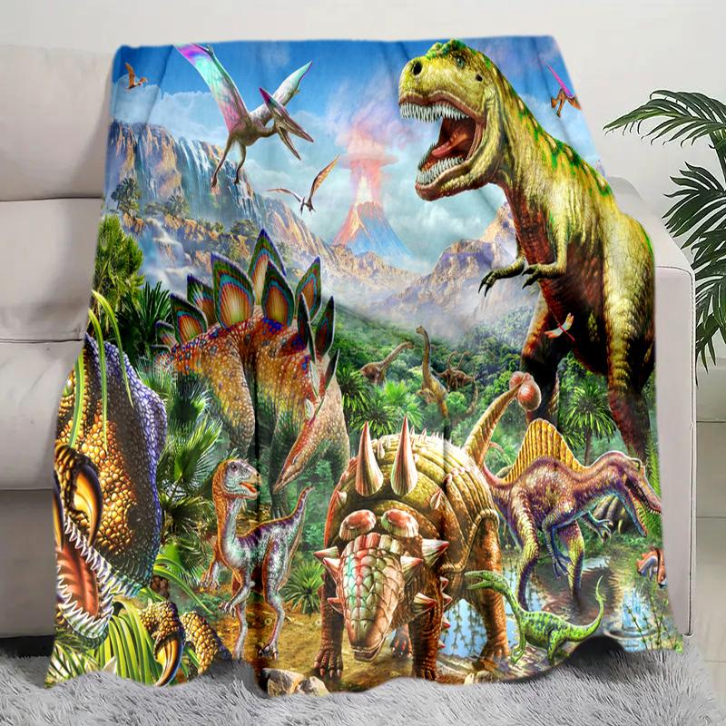 Dinosaur Adventure Blanket Perfect All Seasons Soft Comfortable Sofa Office Nap Travel Birthday Gift Christmas Present