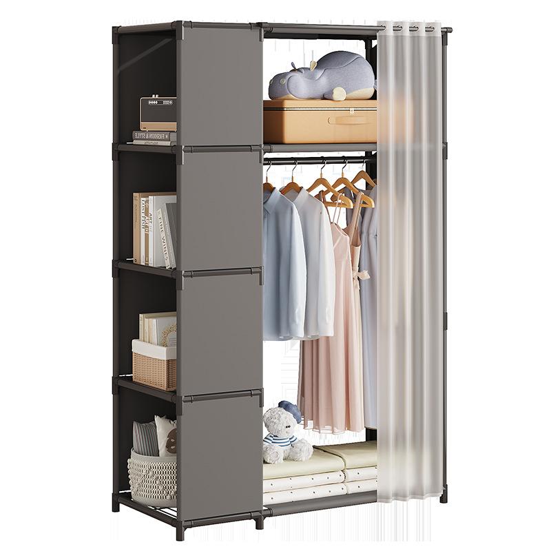 Home Simple Wardrobe, Dormitory Storage Cabinet, Dustproof Clothing Cabinet, Assembly, Multi-functional Storage, Necessary Rack Storage for Rent