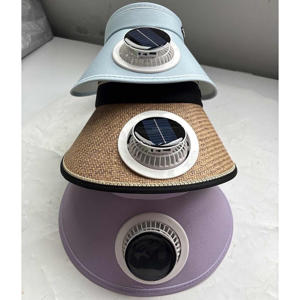 Breathable Sun Hat with Fan Wide Brim Beach Sunshade Hat Outdoor Visor Hat Mountain Climbing