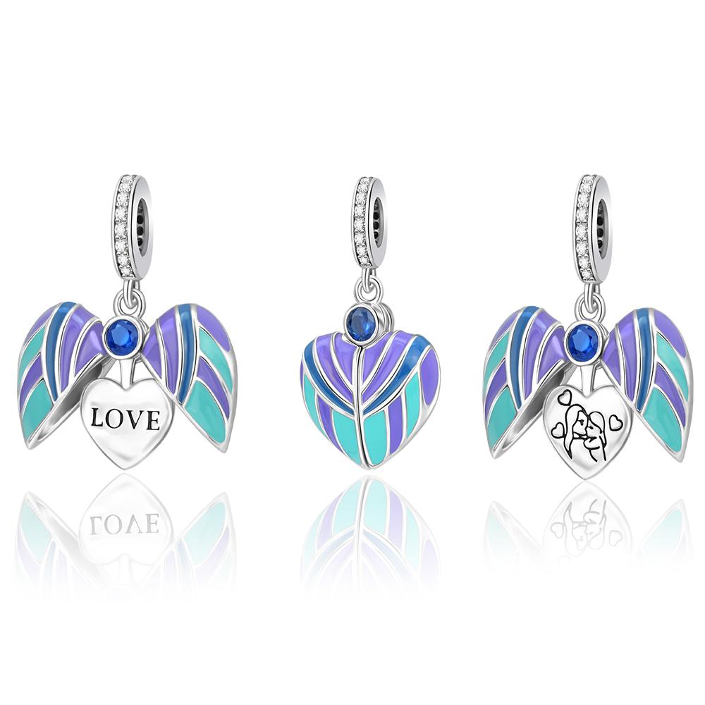 Authentic Copper Bule Heart Charm Bead Charms Castle Snowflake Bead Charms Compatible With Authentic Bracelets Necklaces for Women Do It Yourself Jewe