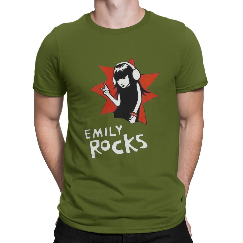 Humorous Classic T-Shirt for Men  Pure Cotton T Shirt Emily The Strange Cartoon Movie Short Sleeve Tee Shirt New Arrival Tops