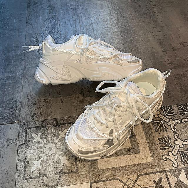 Robustní tenisky Dámské Platforma Reflexní Vysoce kvalitní Ležérní obuv Dámská Prodyšná Módní Všestranná Pár Obuv Plus Size