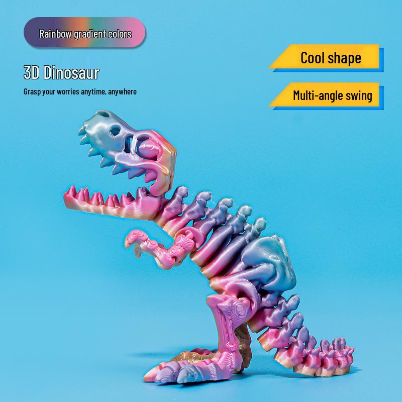 3D Printed Silk Gradient T-Rex Skull Egg Toy for Kids Home Decor