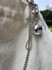 Vintage Metal Large Sphere Pendant Eye Catching Large Silver Sphere Hanging Decor Sophisticated Keychain Accessory