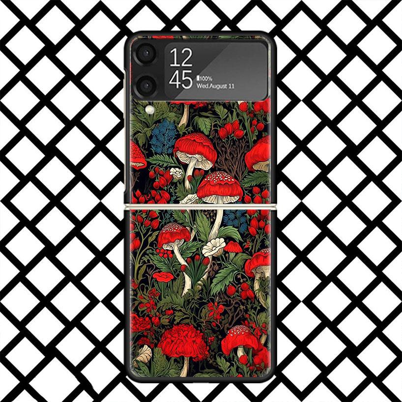 

Красочный чехол-гриб для Samsung Z Flip 7 6 5 4 3 Galaxy ZFLIP7 ZFlip6 5G Flip5 Flip4 Flip3 5g Черная жесткая крышка Samsung Z Flip 6