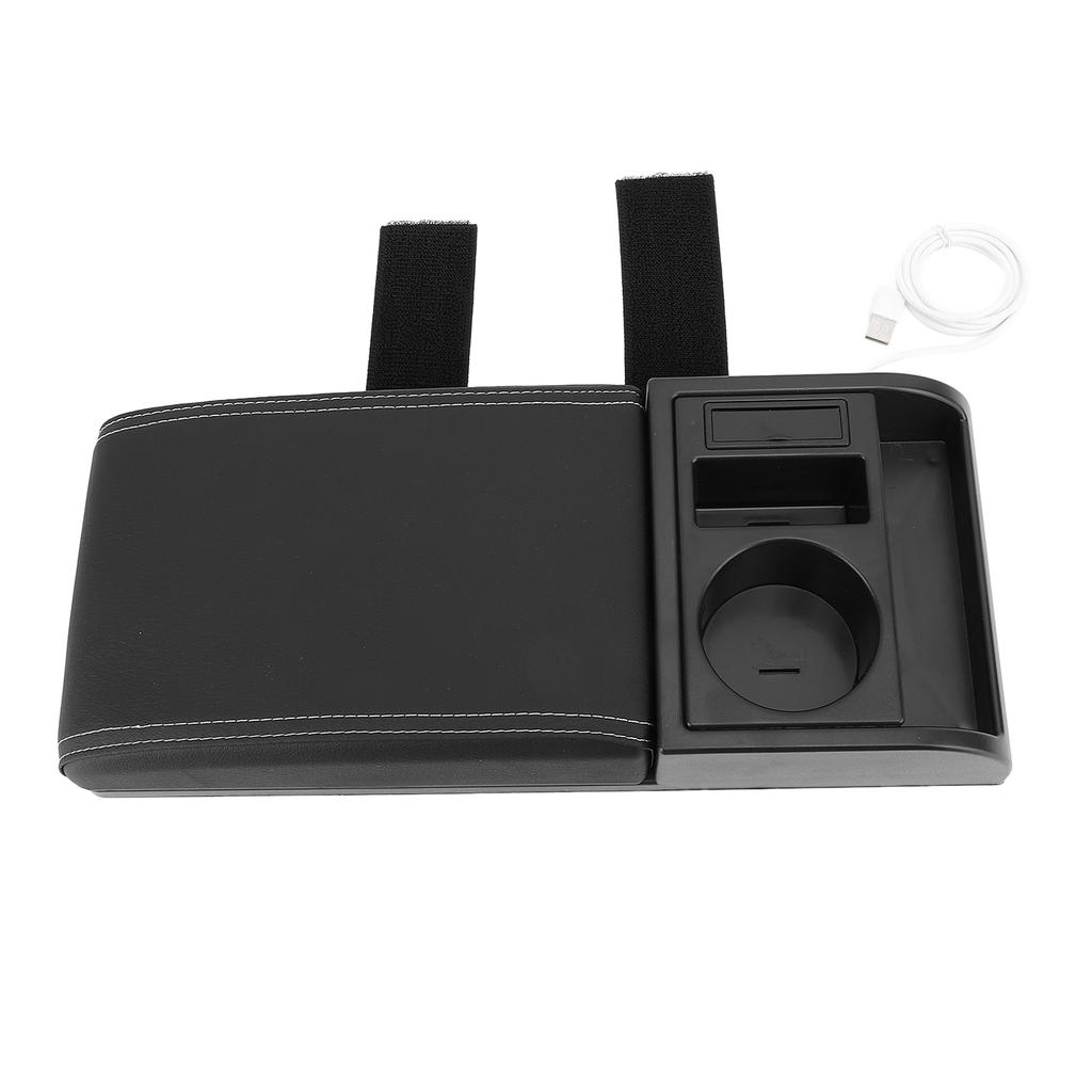 Auto Center Console Armrest Pillow with USB Interface Multifunctional Width Armrest Storage Box for Vehicles