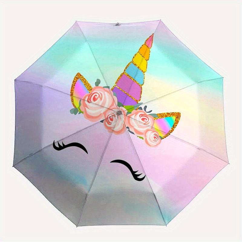 

1pc Unicorn HornFloral Crown Themed High-quality Umbrella,Automatic Opening and Closing Umbrella,Multi-functional Umbrella G0811309