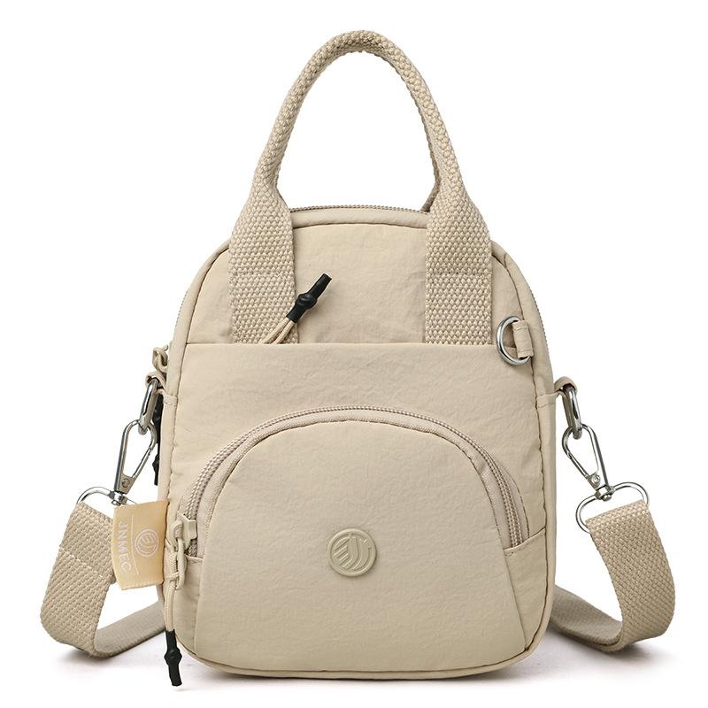 Small Square Bag Women's Travel Shoulder Bag Solid Color Crossbody Bag Water-Repellent Nylon Bag