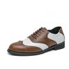 Leather Shoes Men's Spring and Autumn Dress Black and White Color Matching Men's Shoes Engraved Brock Leather Shoes Men's Wedding Shoes Derby Shoes