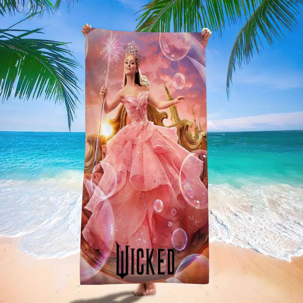 Wicked Movie Anime Beach Swimming Towel Soft Absorbent Washcloth Children's Gifts for Kids Travel Camping Gym