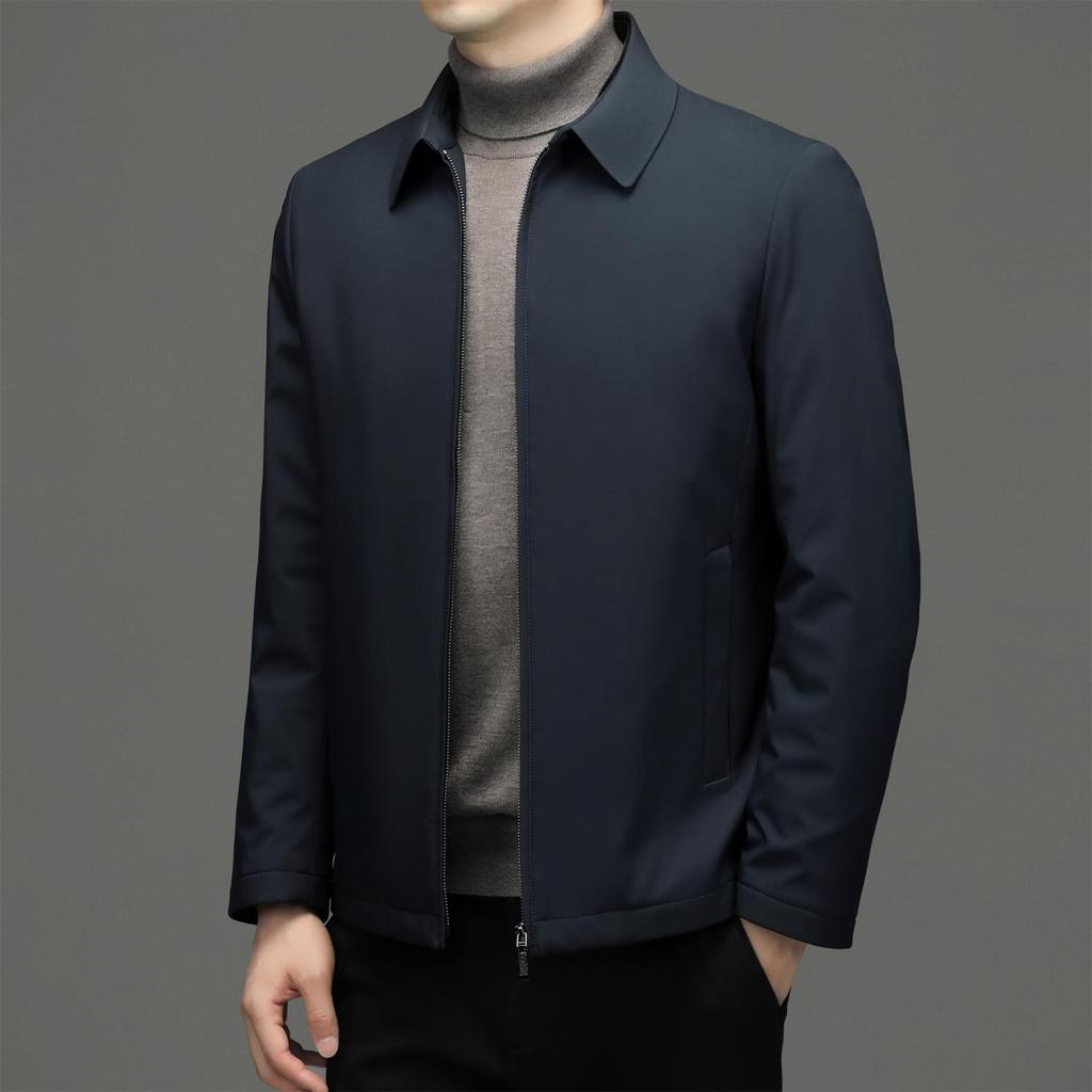 Netero Down Down Business Down Commuting Down Cold Weather and Men's Jacket, Blouson, Outerwear, Coat, Blazer, Windproof, Autumn/Winter, Navy,