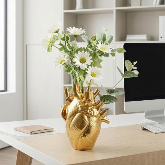 Vaso Decorativo, Vaso Decorativo a Forma di Cuore per Decorazione Composizioni Floreali, Camera da Letto Soggiorno Balcone Giardino Davanzale Arredamento Casa
