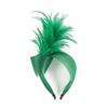 Elegant Feather Hairband with Tulle Bows Old Style Mesh Headband for Women Girls Wedding Party Photo Shoot Accessories