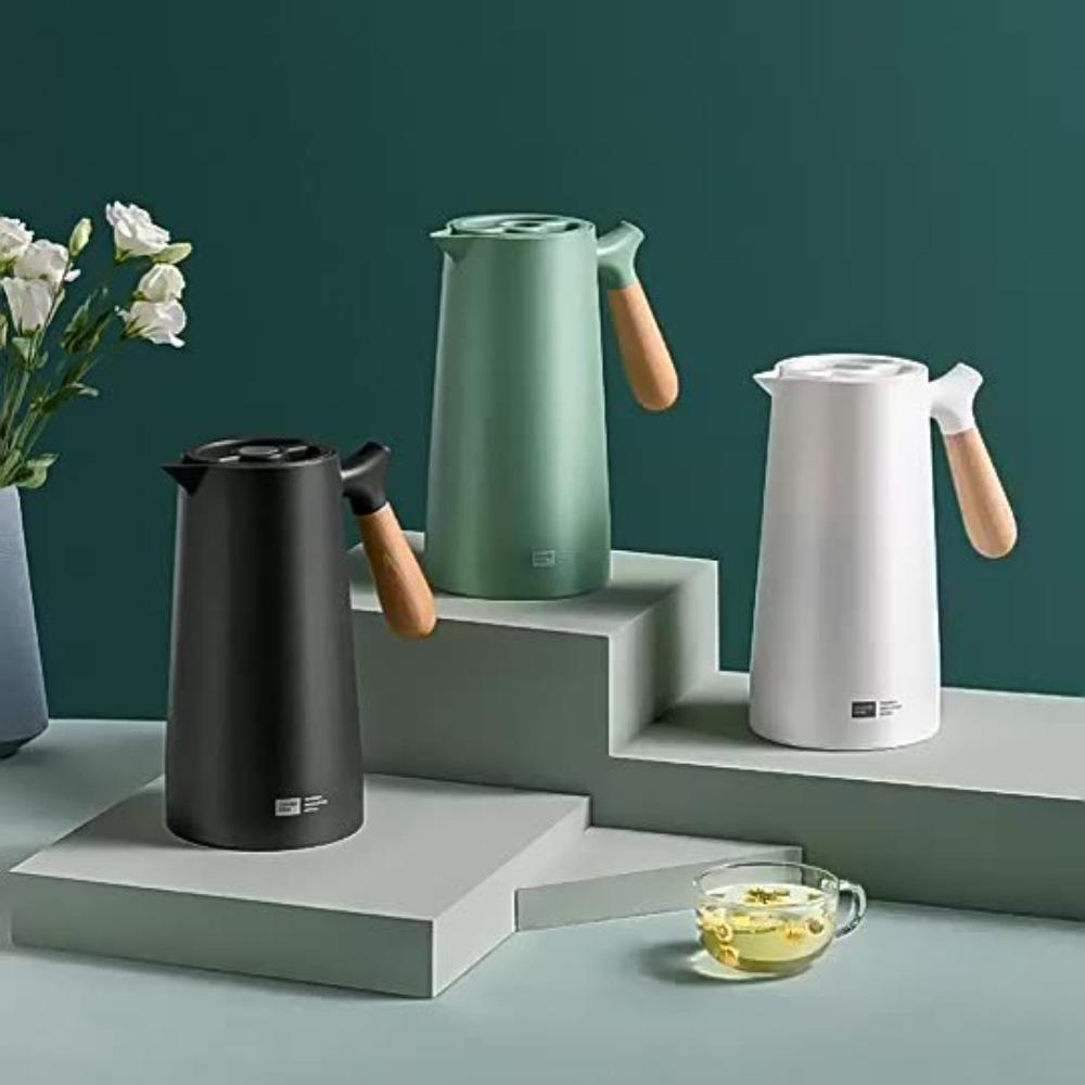 Household Thermal Insulation Pot, Thermos Bottle, Wooden Handle, Large Capacity Warm Kettle, Coffee Pot, Gift Pot