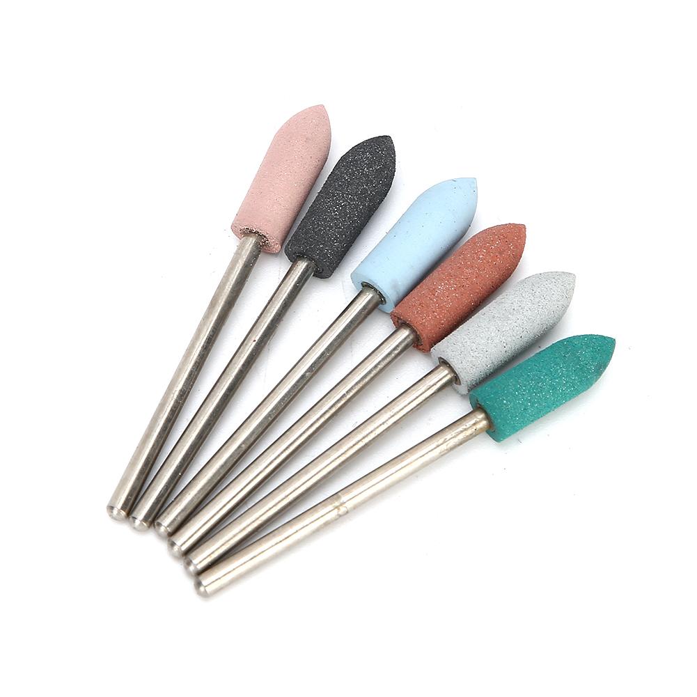 6pcs Nail Art Grinding Head Dead Skin Removal Nail Drill Bits Sanding Polishing Head Set#12